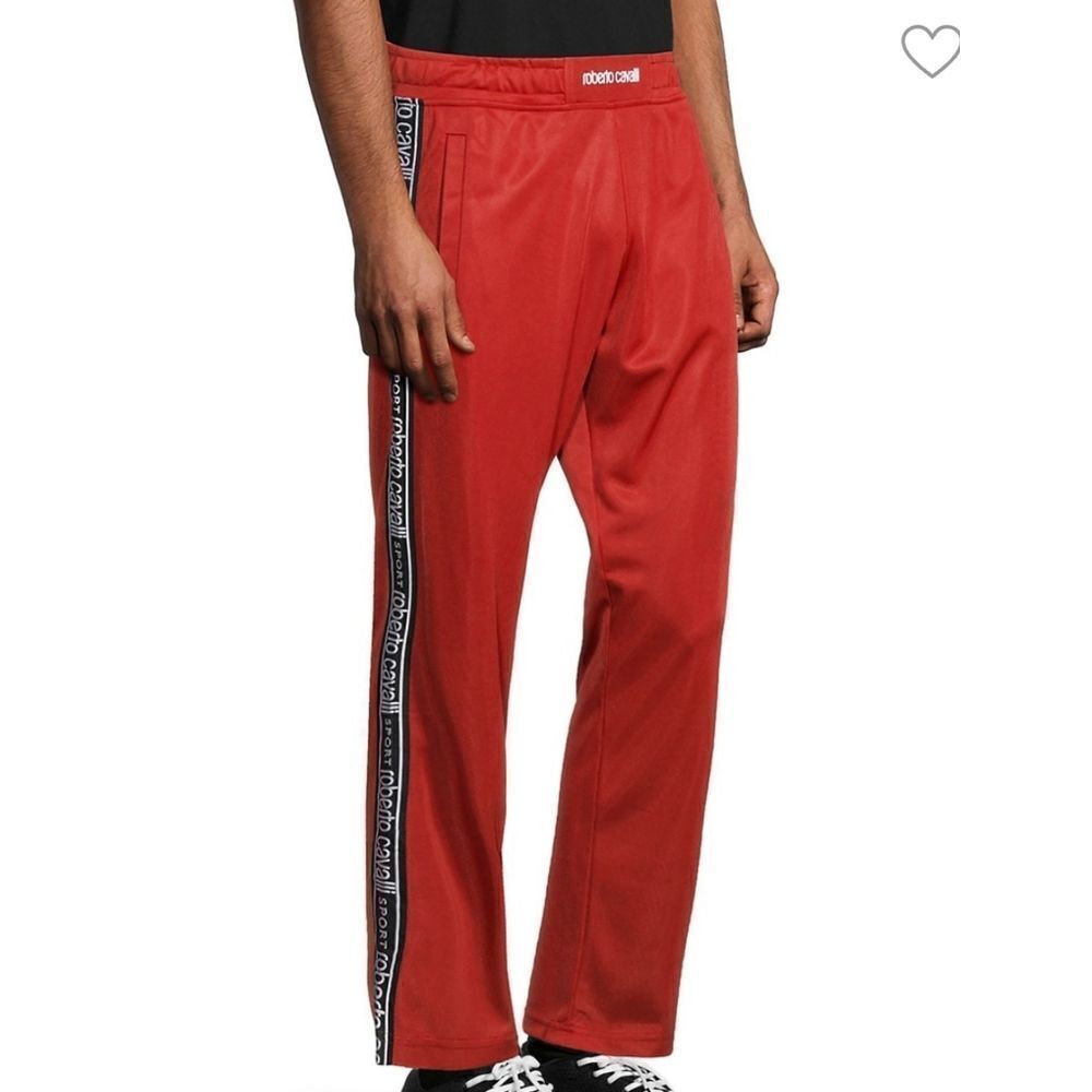 Nwt  Roberto Cavalli  SPORT LOGO TAPE  TRACK PANTS